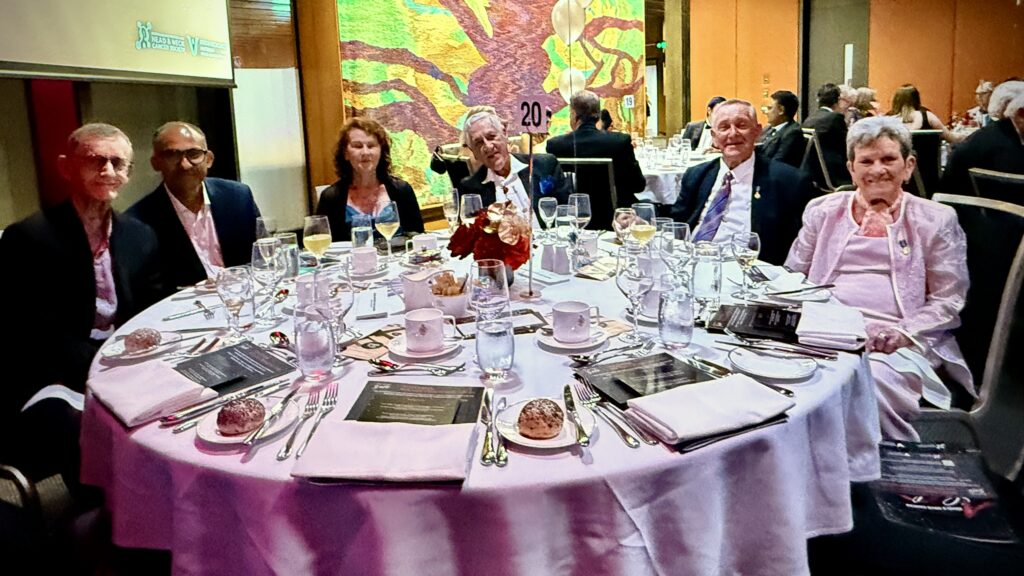 LANSW representatives seated at a dinner table at the imagural HANCA Gala (Head and Neck Cancer Australia)